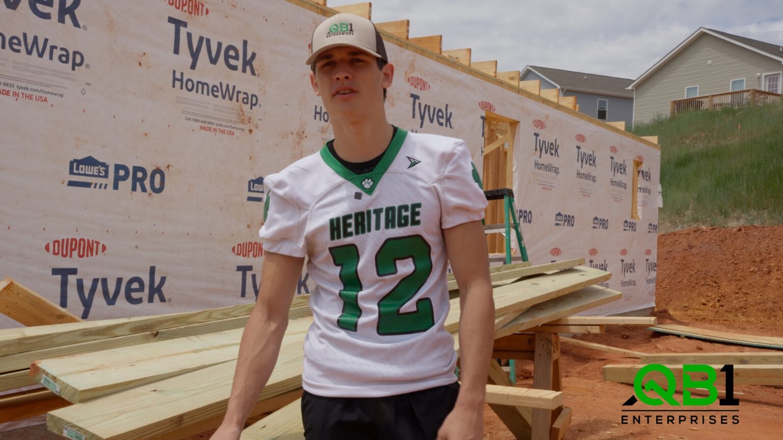 Brandon Jr. at QB1 Enterprises construction site